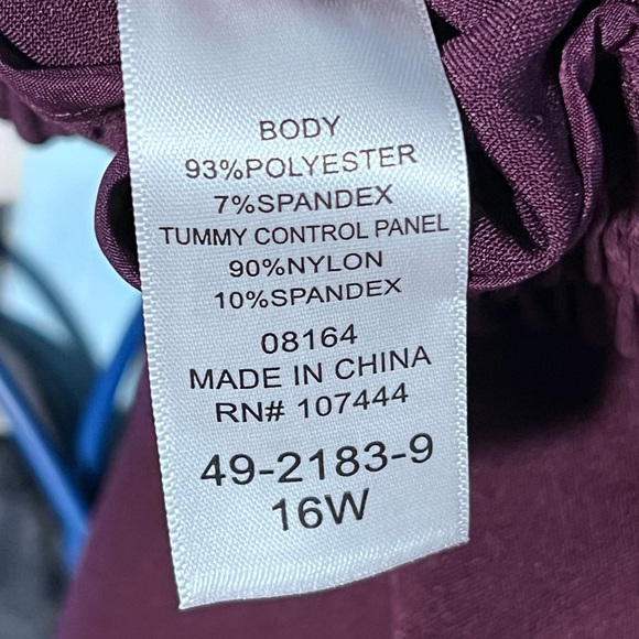 Women Jessica London Eggplant Tummy Control Stretch Boot Pant 16W new - Picture 5 of 5